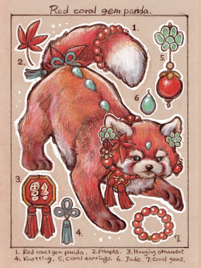 Ameto614's tweet photo. 🧧🥮Red coral gem panda🪸🐼
サンゴレッサーパンダ
今回はスキャンしてみました📃
#paintON #creaturedesign https://t.co/1DaQpt2z2g