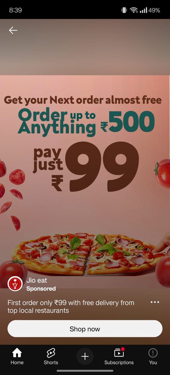CAMohitSinghal2's tweet photo. @JioCare A big scam has been operational in name of #Jioeat, where the site show lucrative offers via @YouTube ads, and payment of INR 99 through fake @Razorpay site sends OTP of INR 30099. One can find other similar cases on X. @Cyberdost Can you please take this site down? https://t.co/6HpY93d7xb
