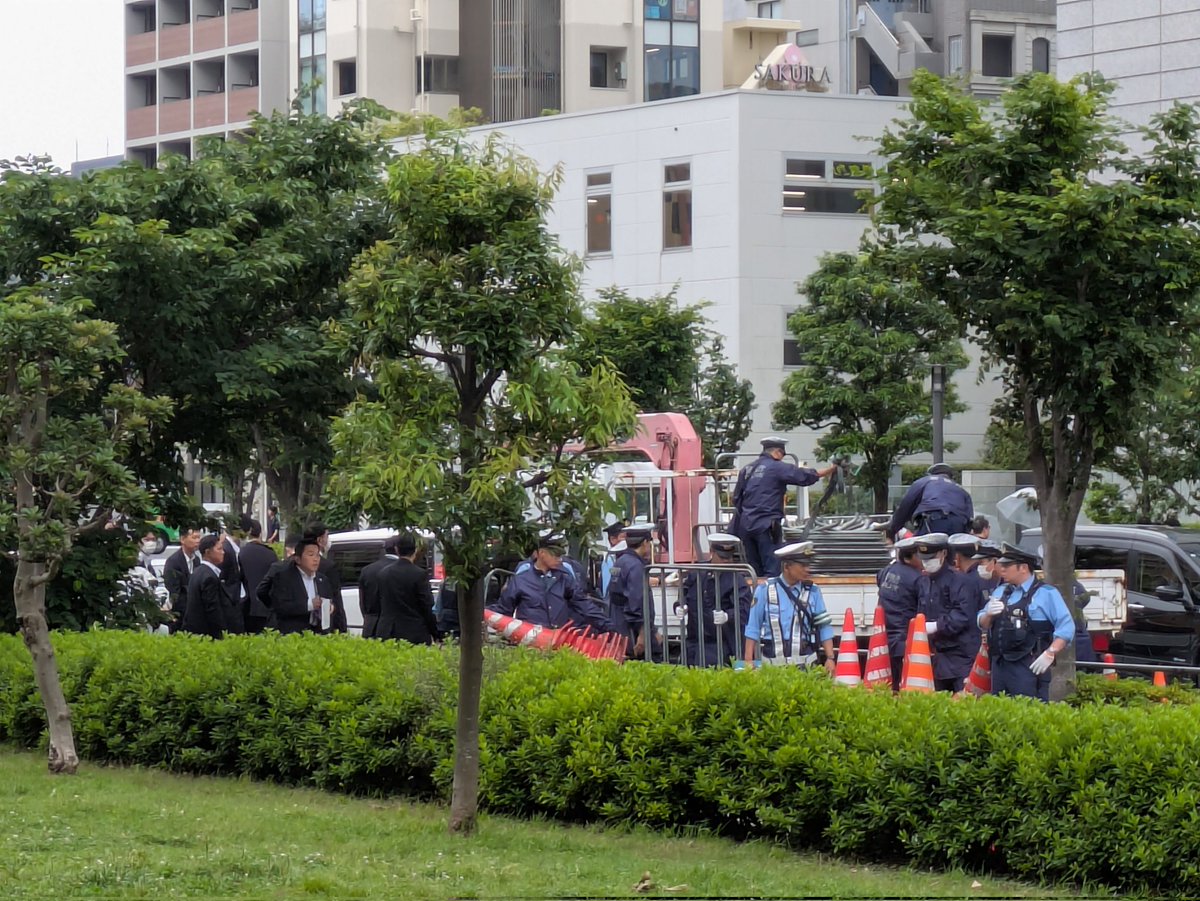 豊らー、からのビバホーム前が物々しい💦