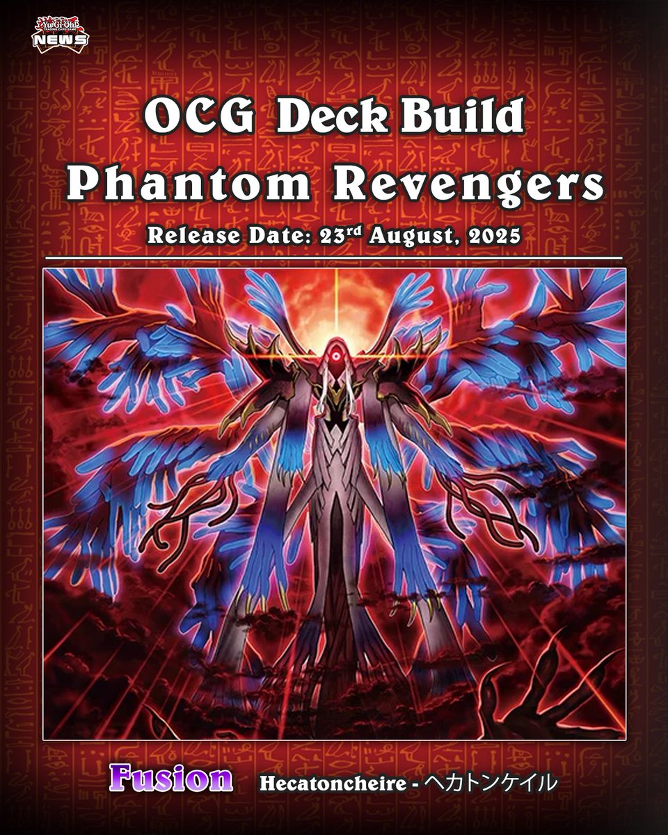 YuGiOhNewsTCG's tweet image. ❰𝗣𝗵𝗮𝗻𝘁𝗼𝗺 𝗥𝗲𝘃𝗲𝗻𝗴𝗲𝗿𝘀❱
The themes for the upcoming Deck Build: Phantom Revengers have been revealed❗️

🟪 Hecatoncheire - Fusion 
🟧 Enneacraft - Flip
⬜️ Killertune - Synchro

Translation: YGOrganization
#遊戯王 #YuGiOh #유희왕