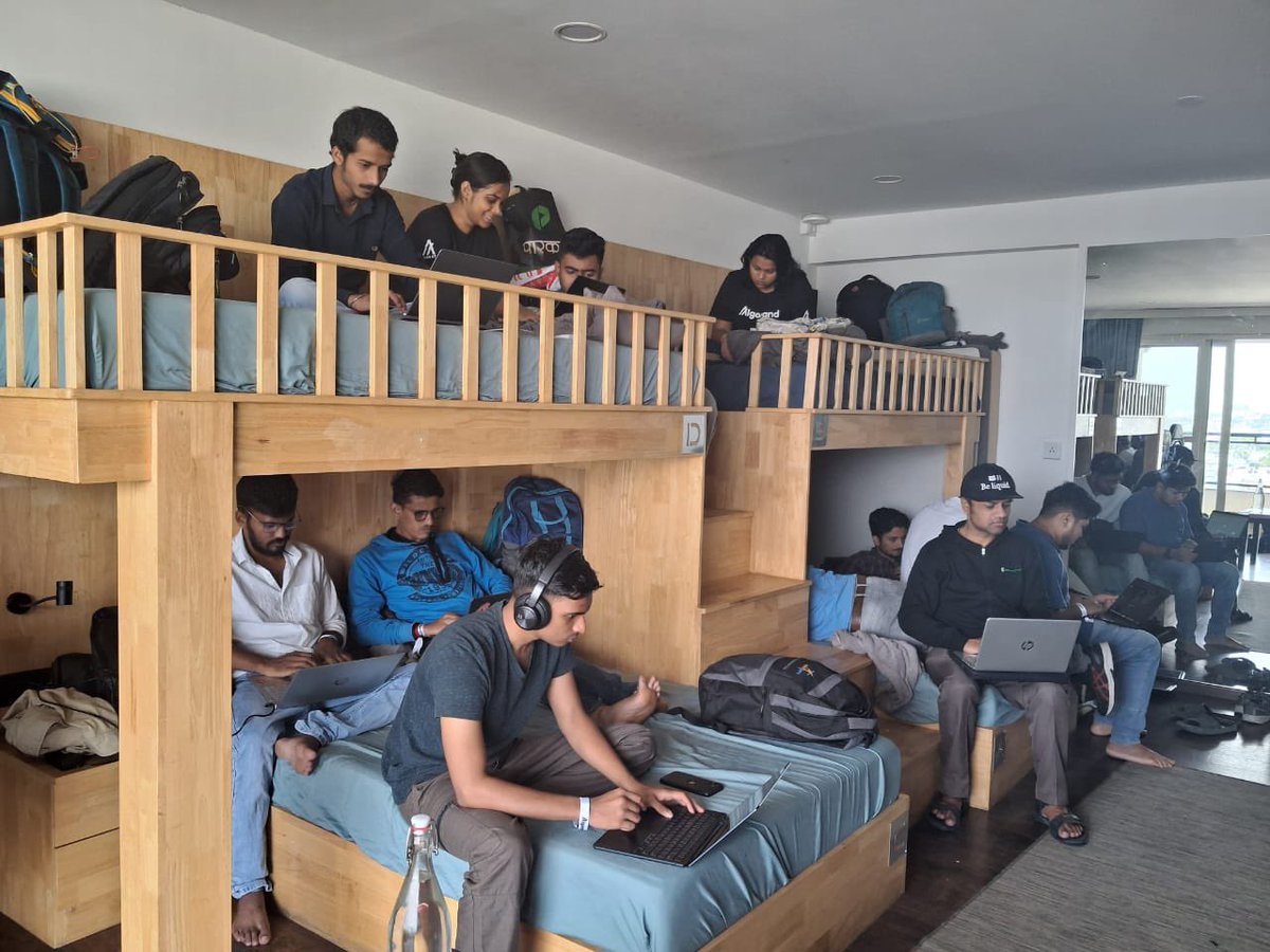AlgoBharat (@algo_bharat) on Twitter photo Our <a href="/algodevs/">Algorand Developers</a> have been grinding through the night. Some were able to squeeze in a few minutes of snooze time, but the sun is out <a href="/BLRxZo/">Zo House BLR</a> and we’re back at it! #AlgoHack Our <a href="/algodevs/">Algorand Developers</a> have been grinding through the night. Some were able to squeeze in a few minutes of snooze time, but the sun is out <a href="/BLRxZo/">Zo House BLR</a> and we’re back at it! #AlgoHack