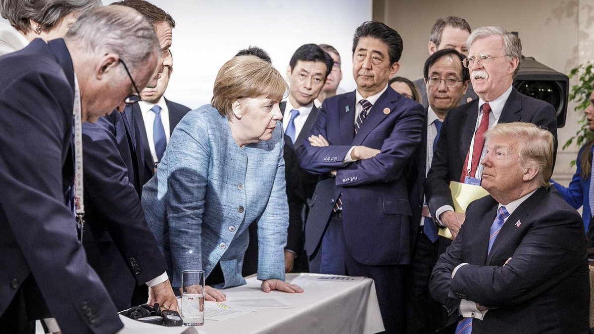 début du #G7Kananaskis2025 ce dimanche.
Le dernier sommet au Canada avait eu lieu en 2018 où cette photo iconique avait été prise.