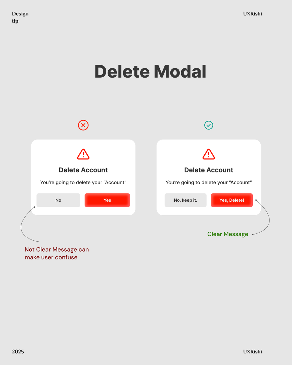 Delete Modal UX Tip