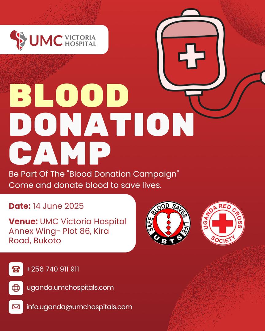 Faluku (@lfalukulwere) on Twitter photo Donate blood today at <a href="/UMCVictoriaHosp/">UMC Victoria Hospital</a> .
Happy World Blood Donors Day.
<a href="/ubtsug1/">Uganda Blood Transfusion Service (UBTS)</a> <a href="/sdachurchbukoto/">SDA Church Bukoto</a> <a href="/Rotary_Bukoto/">Rotary Club of Bukoto</a> <a href="/RACBukoto/">Rotaract Club of Bukoto - D9213</a> <a href="/Taleslounge_kla/">Tales Lounge Bukoto</a> <a href="/NadaAndersen/">Nada Andersen</a> <a href="/RichardHeineken/">Blood group O- and climate advocate.</a> <a href="/Blood4Uganda/">Donate:Blood4Uganda</a> <a href="/RC_Ntindametro/">Rotary Club Of Ntinda Metropolitan</a> <a href="/RC_Ntindametro/">Rotary Club Of Ntinda Metropolitan</a> <a href="/KabiraCountry/">Kabira Country Club</a> <a href="/acaciamall/">Acaciamall</a> <a href="/GhettoLabUg/">Ghetto Research Lab - Kamwokya</a> <a href="/Kisaasisaccoltd/">Kisaasi sacco limited</a> Donate blood today at <a href="/UMCVictoriaHosp/">UMC Victoria Hospital</a> .
Happy World Blood Donors Day.
<a href="/ubtsug1/">Uganda Blood Transfusion Service (UBTS)</a> <a href="/sdachurchbukoto/">SDA Church Bukoto</a> <a href="/Rotary_Bukoto/">Rotary Club of Bukoto</a> <a href="/RACBukoto/">Rotaract Club of Bukoto - D9213</a> <a href="/Taleslounge_kla/">Tales Lounge Bukoto</a> <a href="/NadaAndersen/">Nada Andersen</a> <a href="/RichardHeineken/">Blood group O- and climate advocate.</a> <a href="/Blood4Uganda/">Donate:Blood4Uganda</a> <a href="/RC_Ntindametro/">Rotary Club Of Ntinda Metropolitan</a> <a href="/RC_Ntindametro/">Rotary Club Of Ntinda Metropolitan</a> <a href="/KabiraCountry/">Kabira Country Club</a> <a href="/acaciamall/">Acaciamall</a> <a href="/GhettoLabUg/">Ghetto Research Lab - Kamwokya</a> <a href="/Kisaasisaccoltd/">Kisaasi sacco limited</a>