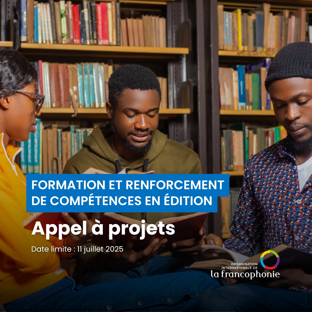 L’OIF lance un appel à projets pour renforcer la chaîne du livre francophone face aux défis du #numérique, stimuler son économie et soutenir la vitalité des cultures francophones.

🔗 Pour postuler : ow.ly/Elcy50W9iPY

#Francophonie
#DiversitéCulturelle