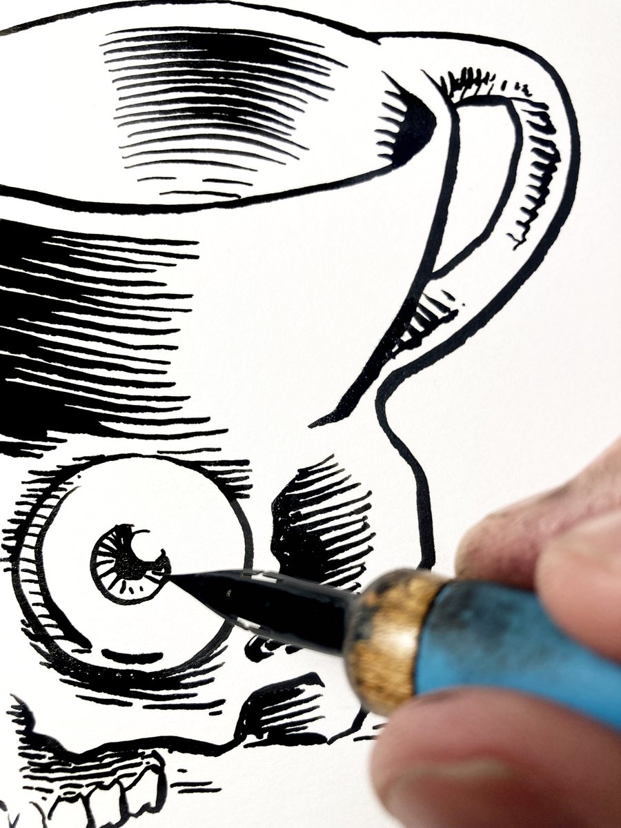 MuchCoffee's tweet image. Another little drawing - ($150) - Ink on bristol paper. etsy.com/listing/187970…