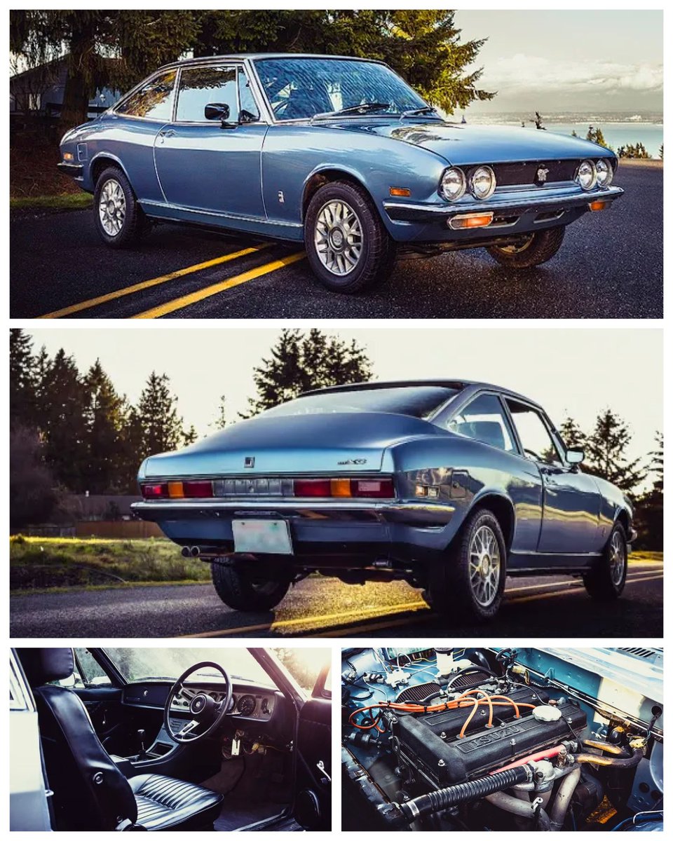 The pretty Isuzu 117 Coupé, styled Giorgetto Giugiaro, was first