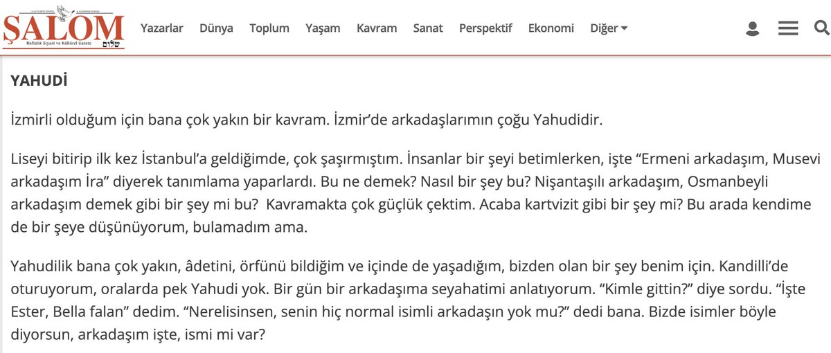 ''İzmir’de Yahudi bir çevrede büyüdüğünü, Yahudilerin geleneklerini çok iyi bildiğini belirten Laçin...''

''Yahudilik bana çok yakın, âdetini, örfünü bildiğim ve içinde de yaşadığım, bizden olan bir şey benim için.''

''Bir gün bir arkadaşıma seyahatimi anlatıyorum. “Kimle