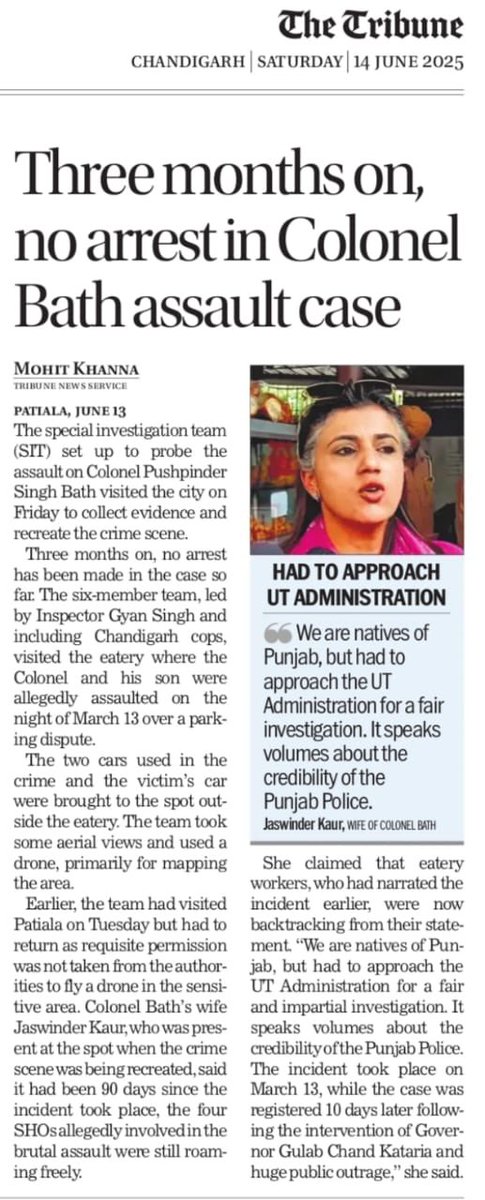 Sukhpal Singh Khaira (@sukhpalkhaira) on Twitter photo If an army Colonel like Bath family can’t get justice for 3 months one can imagine the plight of Aam Aadmi in the draconian rule of <a href="/BhagwantMann/">Bhagwant Mann</a> and so called <a href="/AamAadmiParty/">AAP</a> government !
They’re neither Aam Aadmi nor revolutionaries!
<a href="/INCIndia/">Congress</a> <a href="/INCPunjab/">Punjab Congress</a> If an army Colonel like Bath family can’t get justice for 3 months one can imagine the plight of Aam Aadmi in the draconian rule of <a href="/BhagwantMann/">Bhagwant Mann</a> and so called <a href="/AamAadmiParty/">AAP</a> government !
They’re neither Aam Aadmi nor revolutionaries!
<a href="/INCIndia/">Congress</a> <a href="/INCPunjab/">Punjab Congress</a>