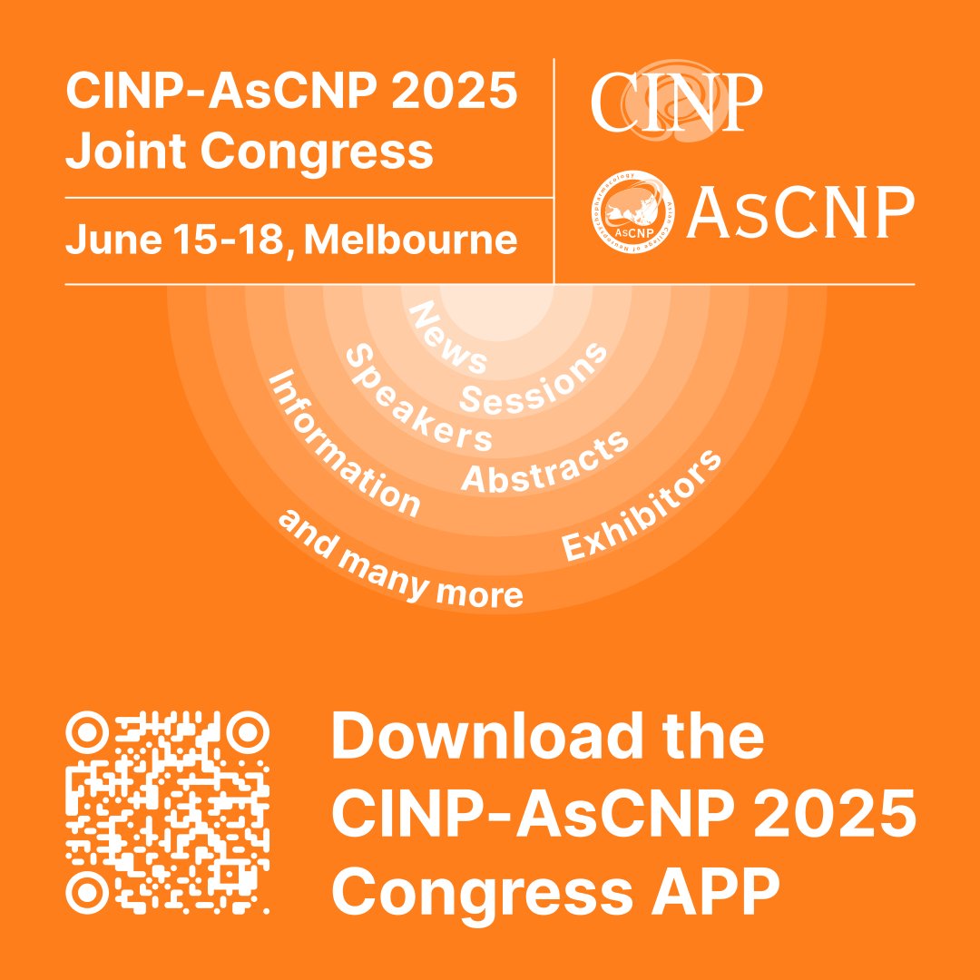 theCINP's tweet image. 📲 Attending CINP-AsCNP 2025 in Melbourne?
Download the Congress App to plan your schedule, view updates & vote for Best Poster.
🔐 Use the login details emailed to you to unlock all features!
👉 cinp2025.org/program/congre…
#cinp2025 #neuropsychopharmacology #psychiatry