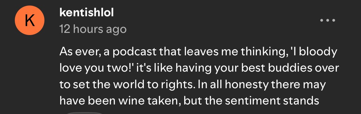 Tell me…

What other news and politics podcast gets reviews like this?