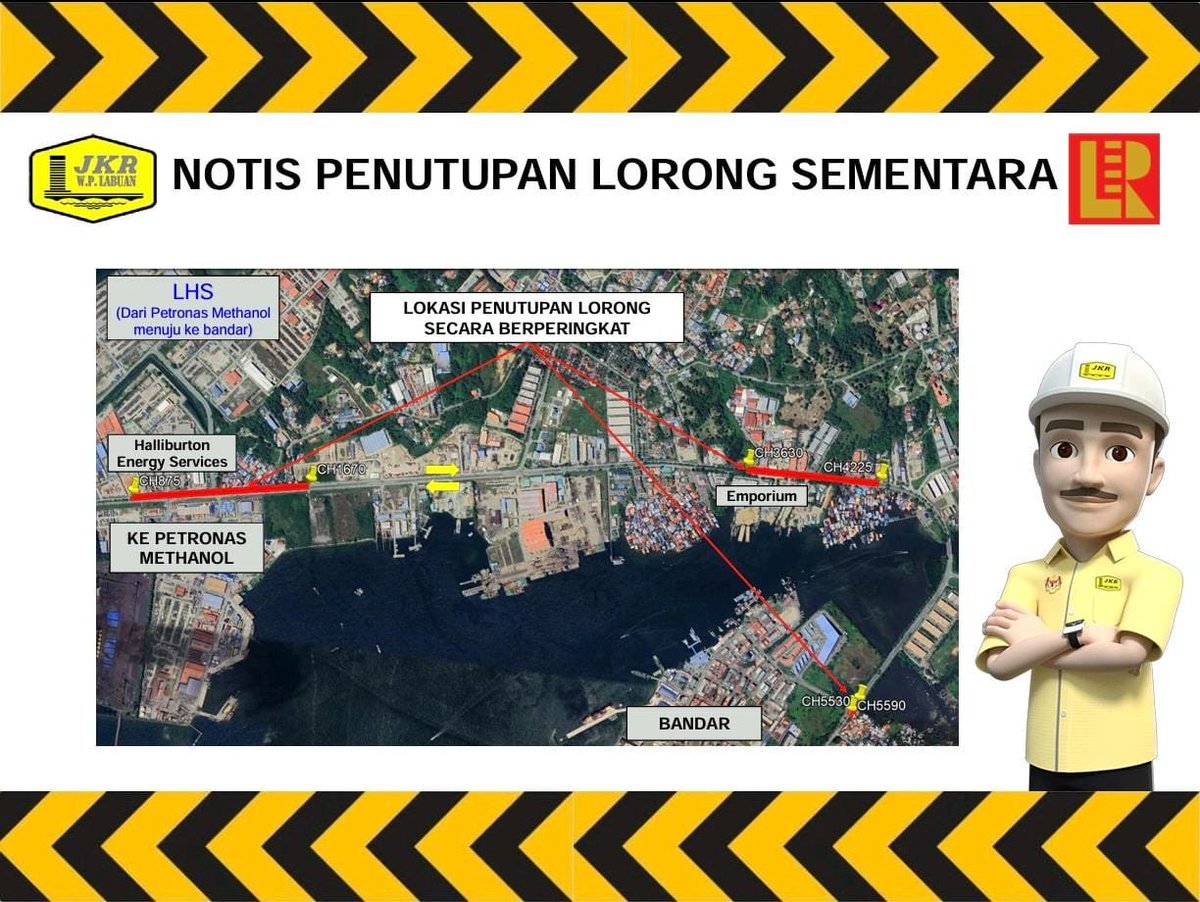 JKR Labuan (@jkrlabuan) on Twitter photo NOTIS PENUTUPAN LORONG SEMENTARA
<a href="/RoslanisE/">Roslan bin Ismail</a>
<a href="/TKPKR_Infra/">TKPKR (Sektor Infra)</a>
<a href="/Shahrom_007/">Mohd Shahrom</a>
<a href="/IPJKR_Official/">JKR Malaysia Rasmi</a> NOTIS PENUTUPAN LORONG SEMENTARA
<a href="/RoslanisE/">Roslan bin Ismail</a>
<a href="/TKPKR_Infra/">TKPKR (Sektor Infra)</a>
<a href="/Shahrom_007/">Mohd Shahrom</a>
<a href="/IPJKR_Official/">JKR Malaysia Rasmi</a>