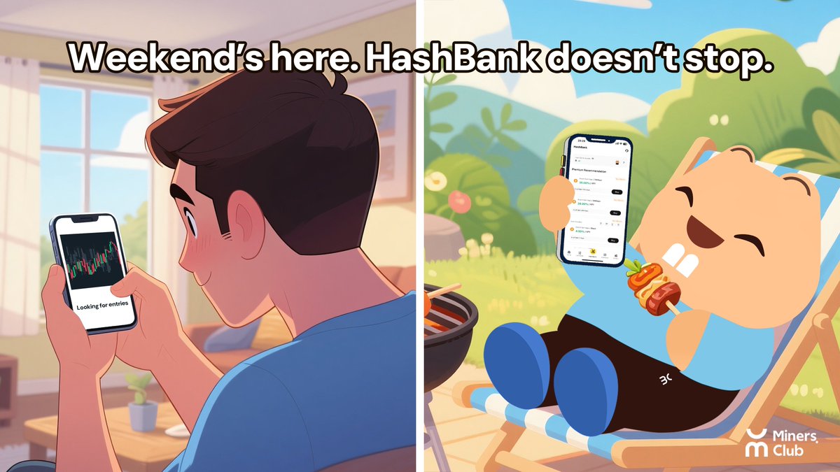 MinersClub77's tweet image. 🏖️ It’s weekend. Markets sleep.
But HashBank’s miners don’t.
While others stare at the chart → we MINE.
While others scalp pennies → we STACK BTC.

🏭 40,000+ miners online
⚡ 9+ BTC/day on-chain
✅ 35% APY paid weekly
Don’t trade for scraps. Own the source.

🎟️ Weekend…