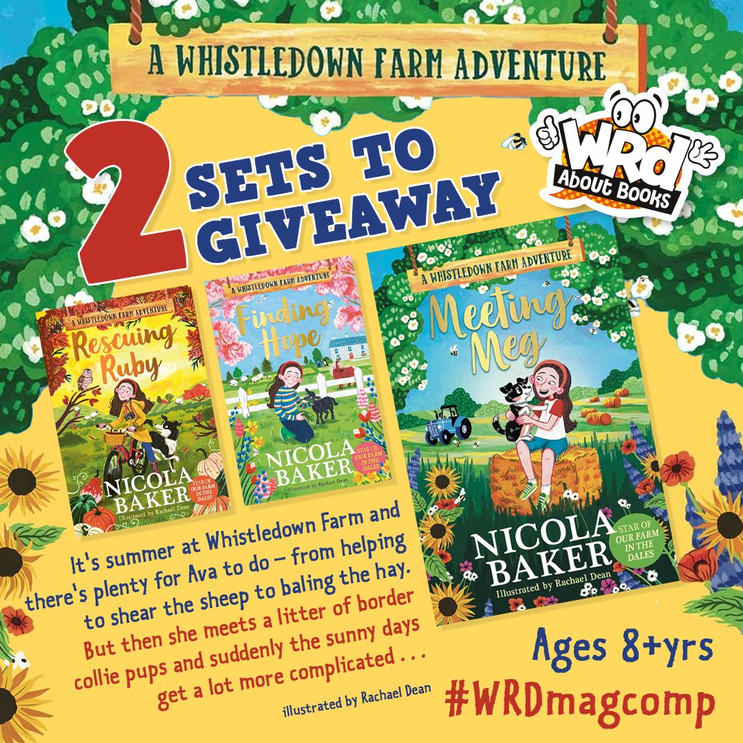 WRDaboutbooks (@wrdmag) on Twitter photo We have 2 sets of the GORGEOUS #WhistledownFarmAdventures with the NEW instalment #MeetingMeg by <a href="/mrsnicolabaker/">Nicola Baker</a> to #WIN!
For the chance to have a summer adventure on the farm with Ava and a litter of Collie puppies…
RT & Flw by June 20 to enter
<a href="/simonkids_UK/">Simon & Schuster Children's Books</a> #WRDMagComp We have 2 sets of the GORGEOUS #WhistledownFarmAdventures with the NEW instalment #MeetingMeg by <a href="/mrsnicolabaker/">Nicola Baker</a> to #WIN!
For the chance to have a summer adventure on the farm with Ava and a litter of Collie puppies…
RT & Flw by June 20 to enter
<a href="/simonkids_UK/">Simon & Schuster Children's Books</a> #WRDMagComp