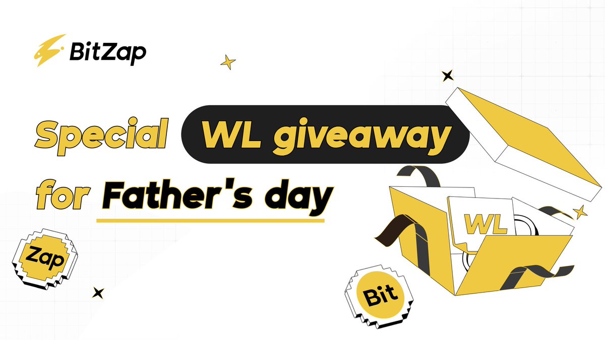 🎁 Special Giveaway for Father’s Day
10 whitelist spots up for grabs!

How to join:
✅ Like &amp; RT this tweet + tag @BitZap_
✅ Join our official Telegram: t.me/BitZapOfficial
✅ Leave your #Bitlayer wallet address in the comments

⏰ Winners will be announced on June 16 (PST)