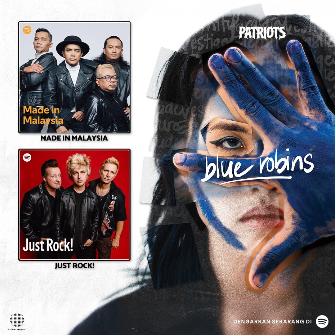 PATRIOTS (@patriotsmy) on Twitter photo Blue Robins is on βMade in Malaysiaβ & βJust Rock!β Playlist!
Thank you <a href="/SpotifyMY/">Spotify Malaysia</a> <a href="/Spotify/">Spotify</a> <a href="/SonyMusicMY/">Sony Music Malaysia</a>
Stream our latest album: open.spotify.com/album/1193BmiWβ¦ Blue Robins is on βMade in Malaysiaβ & βJust Rock!β Playlist!
Thank you <a href="/SpotifyMY/">Spotify Malaysia</a> <a href="/Spotify/">Spotify</a> <a href="/SonyMusicMY/">Sony Music Malaysia</a>
Stream our latest album: open.spotify.com/album/1193BmiWβ¦
