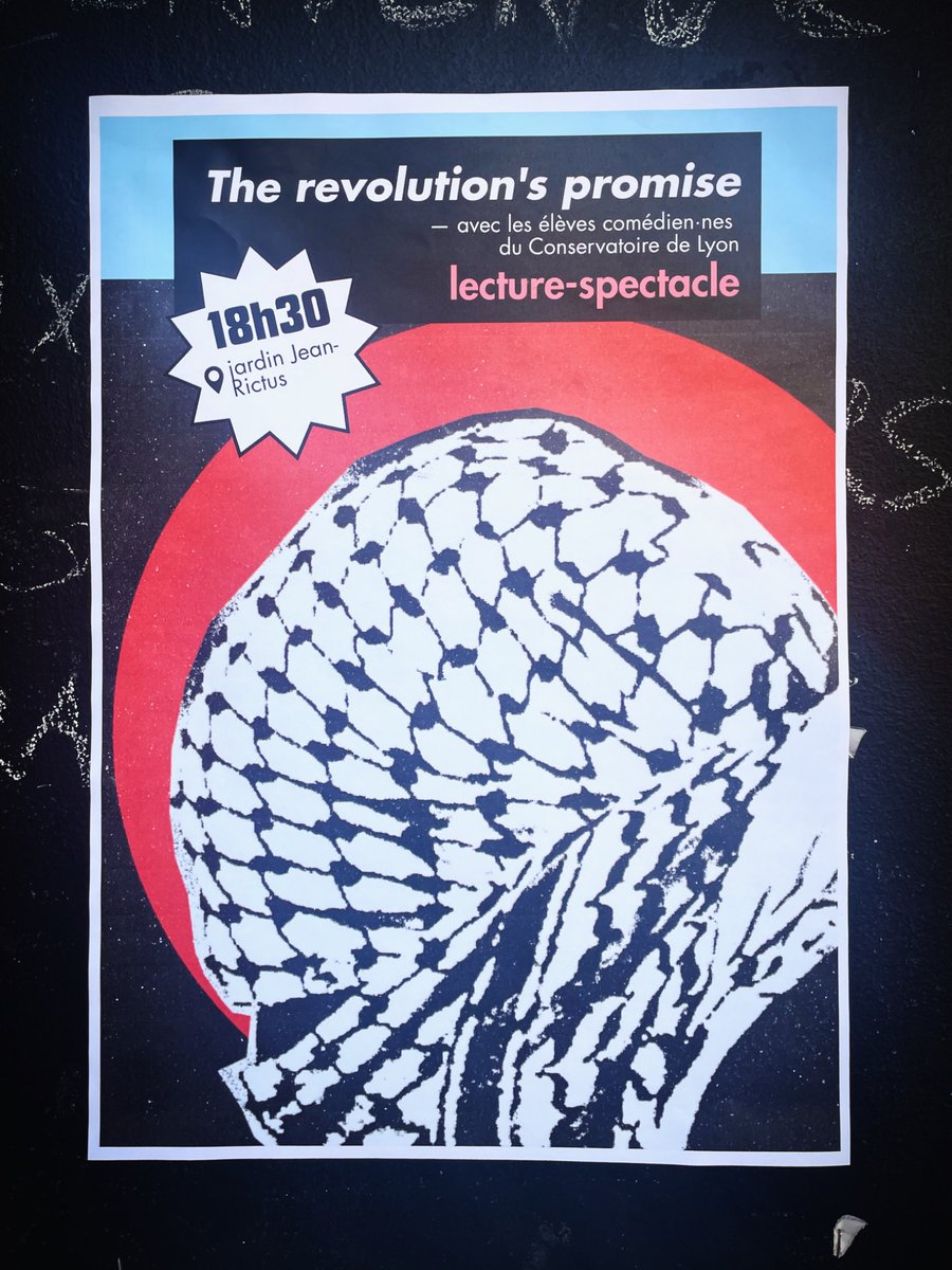 Artists On The Frontline (@artfrontline) on Twitter photo Tonight the incredible students at Lyon Theatre Conservatory, will perform #TheRevolutionsPromise
⏰ 6:30
📍<a href="/ateliersfrappaz/">ateliersfrappaz</a>
A global solidarity project highlighting attacks & censorship of #Palestinian artists created <a href="/artfrontline/">Artists On The Frontline</a> <a href="/freedom_theatre/">The Freedom Theatre</a>
artistsonthefrontline.com/the-revolution… Tonight the incredible students at Lyon Theatre Conservatory, will perform #TheRevolutionsPromise
⏰ 6:30
📍<a href="/ateliersfrappaz/">ateliersfrappaz</a>
A global solidarity project highlighting attacks & censorship of #Palestinian artists created <a href="/artfrontline/">Artists On The Frontline</a> <a href="/freedom_theatre/">The Freedom Theatre</a>
artistsonthefrontline.com/the-revolution…
