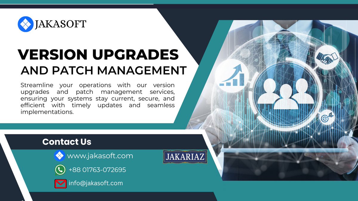 jakasoftc's tweet image. Version Upgrades & Patch Management – Stay Secure, Stay Updated
For more details:
🔗 site.jakasoft.com/version-upgrad…
📲 WhatsApp: +88 01763-072695
🌐 Visit: jakasoft.com
📧 Email: info@jakasoft.com
#PatchManagement #VersionUpgrade #WebsiteSecurity #SystemMaintenance