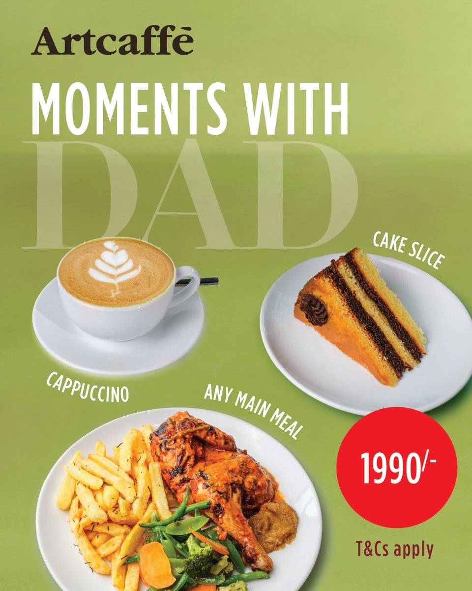 When was the last time it was just you and Dad?

Just a quiet table, a good meal, and the kind of conversation that doesn’t need many words <a href="/ArtcaffeKenya/">Artcaffé</a> on ground floor.

This Father’s Day, take a moment. Share a meal. Swap stories.
.
#ArtcaffeKenya #FathersDayWithArtcaffe