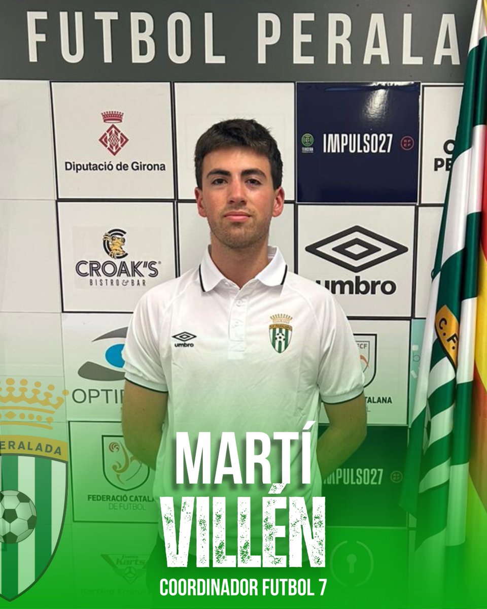 📣 Comencem a preparar la 25/26!

💚 Martí Villén (<a href="/MartiVillen/">Marti Villen</a>) serà el nou coordinador de l’etapa F7 (S9–S12)! Format al club i amb passió per educar dins i fora del camp.

Un referent de casa per fer créixer casa nostra! 🙌 

🙌 <a href="/EstrellaDammCat/">Estrella Damm Cat</a> <a href="/bebidasballo/">Begudes Ballo S.A.</a> 

#SomPeralada