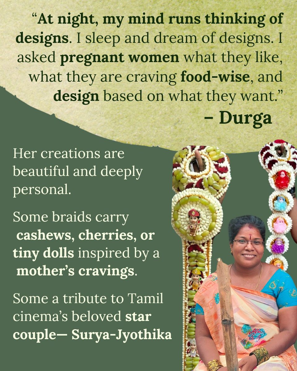 🌼Durga’s gallery of flower braid ideas could rival Pinterest—fruit jaadas, doll designs, bridal florals, and more. Each one tells a story of care, creativity, and cultural memory. #SliceOfLife from Chennai. Read this story by <a href="/arch_types/">Archita Raghu</a>🌼

behanbox.com/2025/06/06/ins…