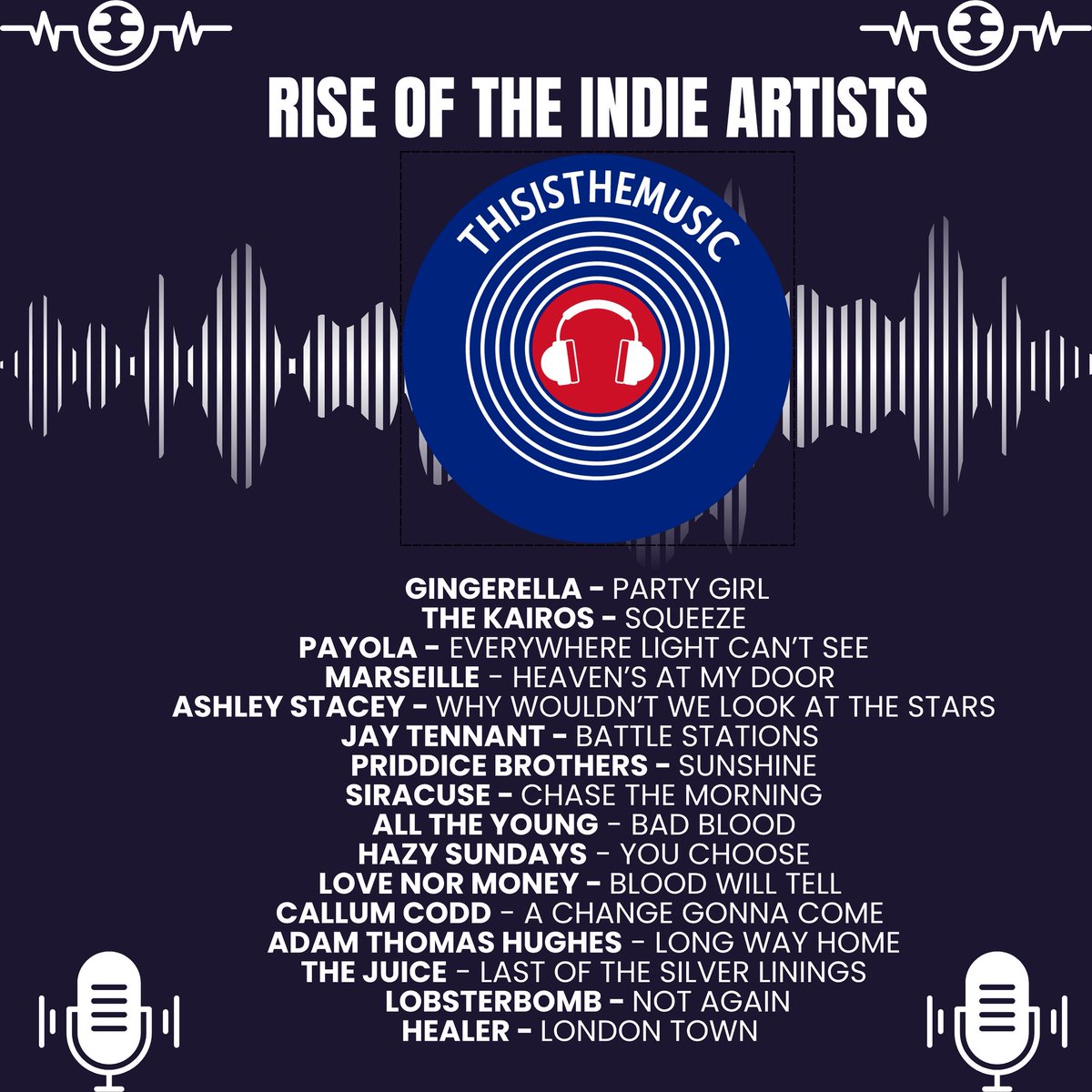 ThisIsTheMusic_ (@thisisthemusic2) on Twitter photo The best way to start Sat
Gingerella <a href="/TheKairos1/">The Kairos</a> <a href="/PayolaMusicUK/">PAYOLA</a> <a href="/marseilleband/">Marseille</a> <a href="/AshleyStaceyUK/">Ashley Stacey</a> <a href="/jaytennant_/">Jay Tennant</a> <a href="/priddicebros/">Priddice Brothers Band</a> <a href="/siracusemusic/">SIRACUSE</a> <a href="/weareATY/">All the Young</a> <a href="/HazySundaysband/">Hazy Sundays</a> Love Nor Money <a href="/CallumCodd/">Callum Codd</a> <a href="/AdamTHughes_/">Adam Thomas Hughes</a> <a href="/musicthejuice/">The Juice</a> <a href="/lobsterbombband/">LOBSTERBOMB</a> <a href="/thisishealerUK/">HEALER</a>
mixcloud.com/ThisIsTheMusic… The best way to start Sat
Gingerella <a href="/TheKairos1/">The Kairos</a> <a href="/PayolaMusicUK/">PAYOLA</a> <a href="/marseilleband/">Marseille</a> <a href="/AshleyStaceyUK/">Ashley Stacey</a> <a href="/jaytennant_/">Jay Tennant</a> <a href="/priddicebros/">Priddice Brothers Band</a> <a href="/siracusemusic/">SIRACUSE</a> <a href="/weareATY/">All the Young</a> <a href="/HazySundaysband/">Hazy Sundays</a> Love Nor Money <a href="/CallumCodd/">Callum Codd</a> <a href="/AdamTHughes_/">Adam Thomas Hughes</a> <a href="/musicthejuice/">The Juice</a> <a href="/lobsterbombband/">LOBSTERBOMB</a> <a href="/thisishealerUK/">HEALER</a>
mixcloud.com/ThisIsTheMusic…