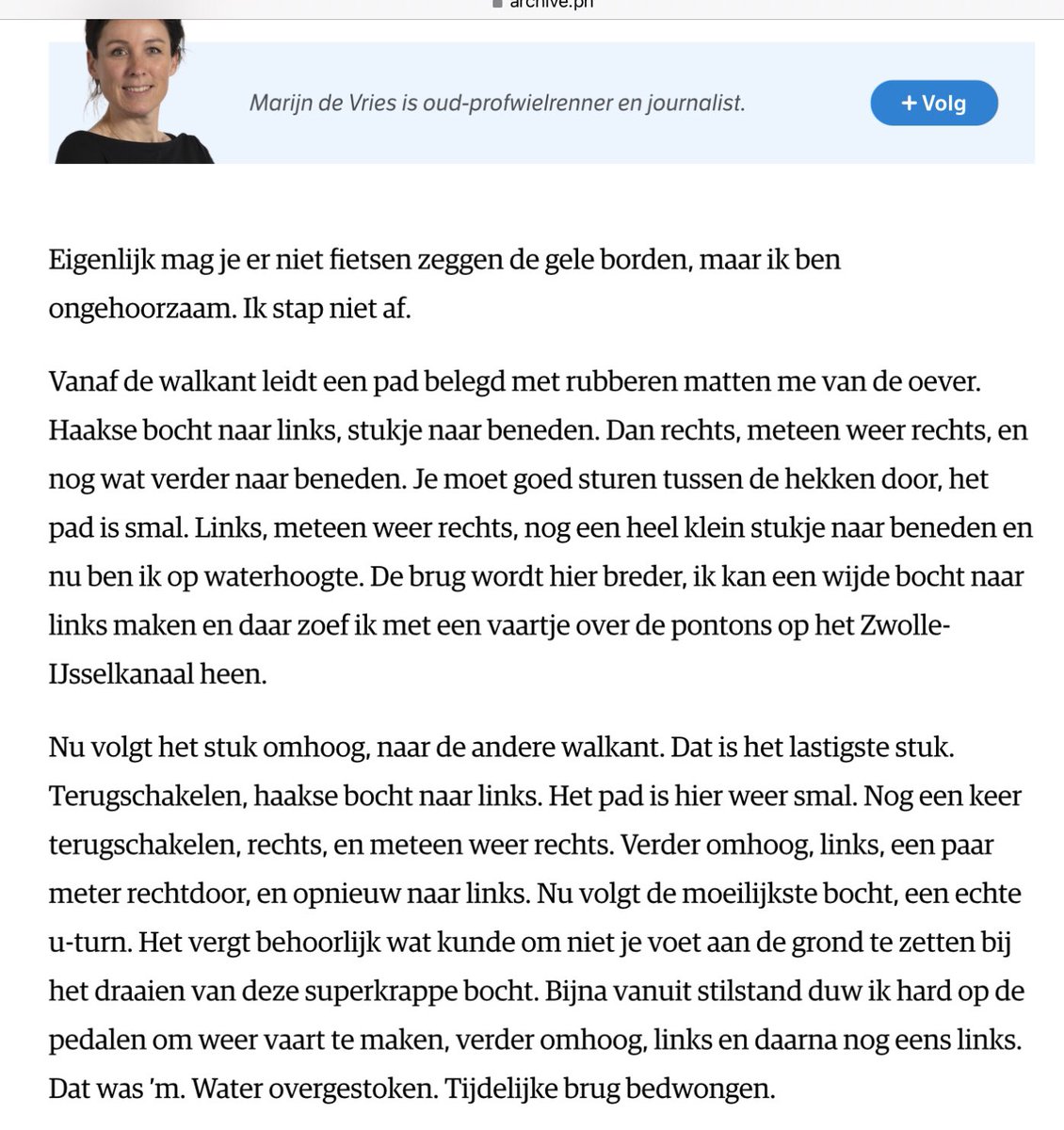 Bij de columns van Marijn de Vries wil je altijd weten hoe het afloopt