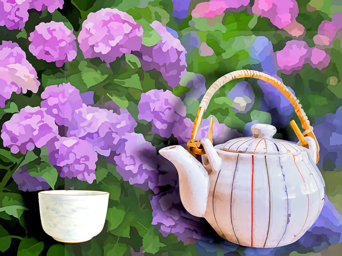 🌟 My new NFT,
 "Hydrangea &amp; Tea Ceremony,"
 from the 'Nature and Culture' series, blends vibrant ajisai with the quiet grace of tea. 🌟

Experience harmony.

opensea.io/item/matic/0xa…

＃NFTArt #JapaneseArt #Opensea #NFTCommunity
