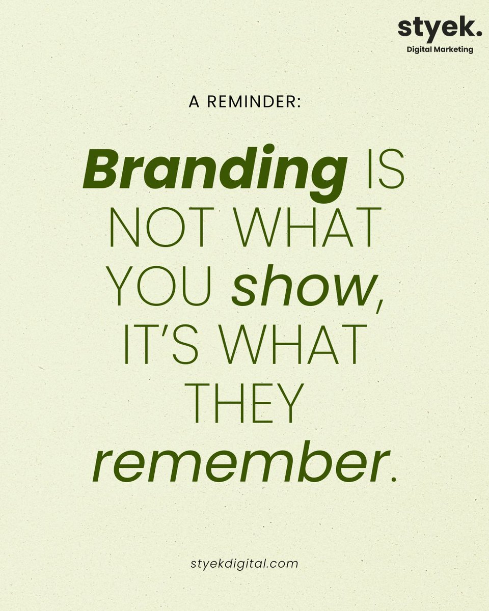 styekdigital's tweet photo. A strong brand isn’t just designed—it’s remembered.
Let’s create one that leaves a lasting mark.

#BrandingTips #BestDigitalAgency #MarketingInsights #PuneBusiness #EmotionalBranding https://t.co/huXj0vU4Mt