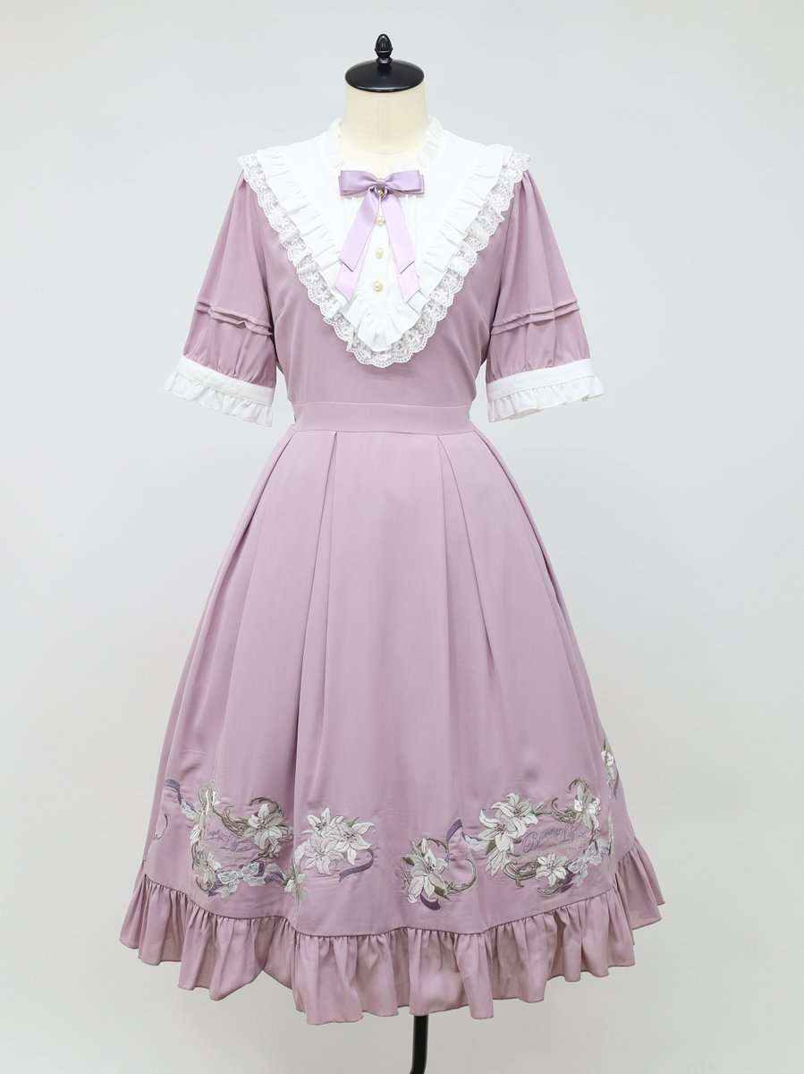 Amavel Pretty Flower ケープワンピース ラベンダー Amavel Pretty Flower ケープワンピース ラベンダー