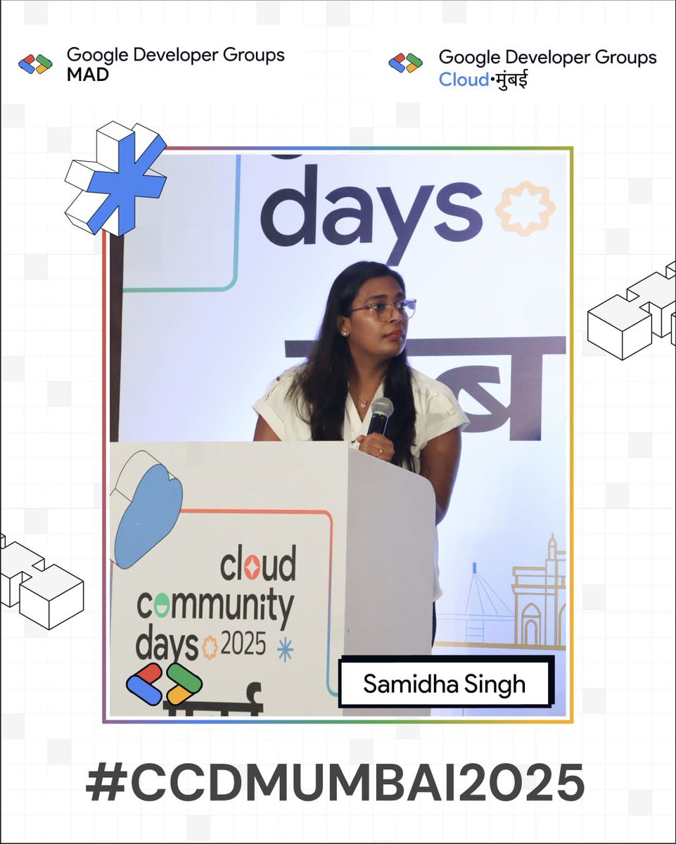 Welcoming our second speaker #SamidhaSingh

#ccdmumbai2025 #cloudcommunitydays
#GDGCloudMumbai #GDGMAD #speakerlineup