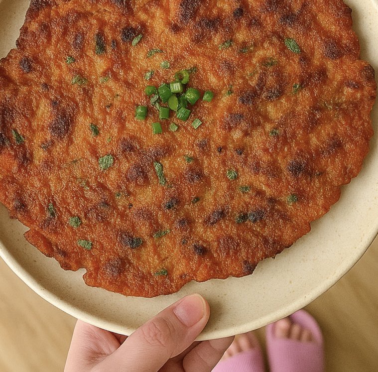 Cook kimchi jeon