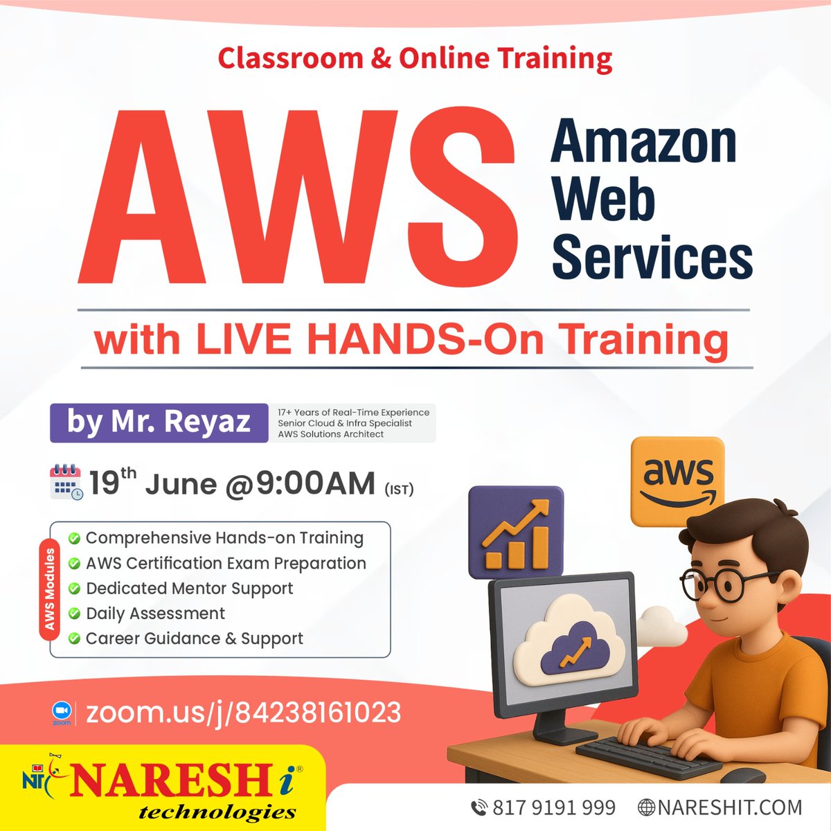 nareshitech's tweet image. 🔴 Classroom &amp;amp; Online Training in Ameerpet Branch 🔴

👉 Join our AWS Training
✍️ Registration Link: t.ly/DevAWS-19J

👉New Batch Details:
Date: 19th June 2025
Time: 9:00 AM to 10:30 AM
#aws #cloud #webservices #cloudcomputing #multicloud #webdevelopment #java #python