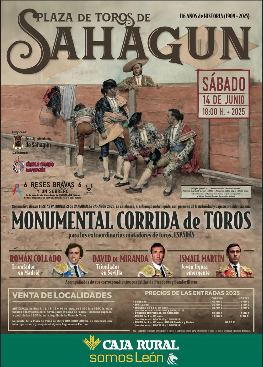 Esta tarde volvemos a hacer el paseíllo.

Sahagún (León)

¡Nos vemos a las 18h!🍀