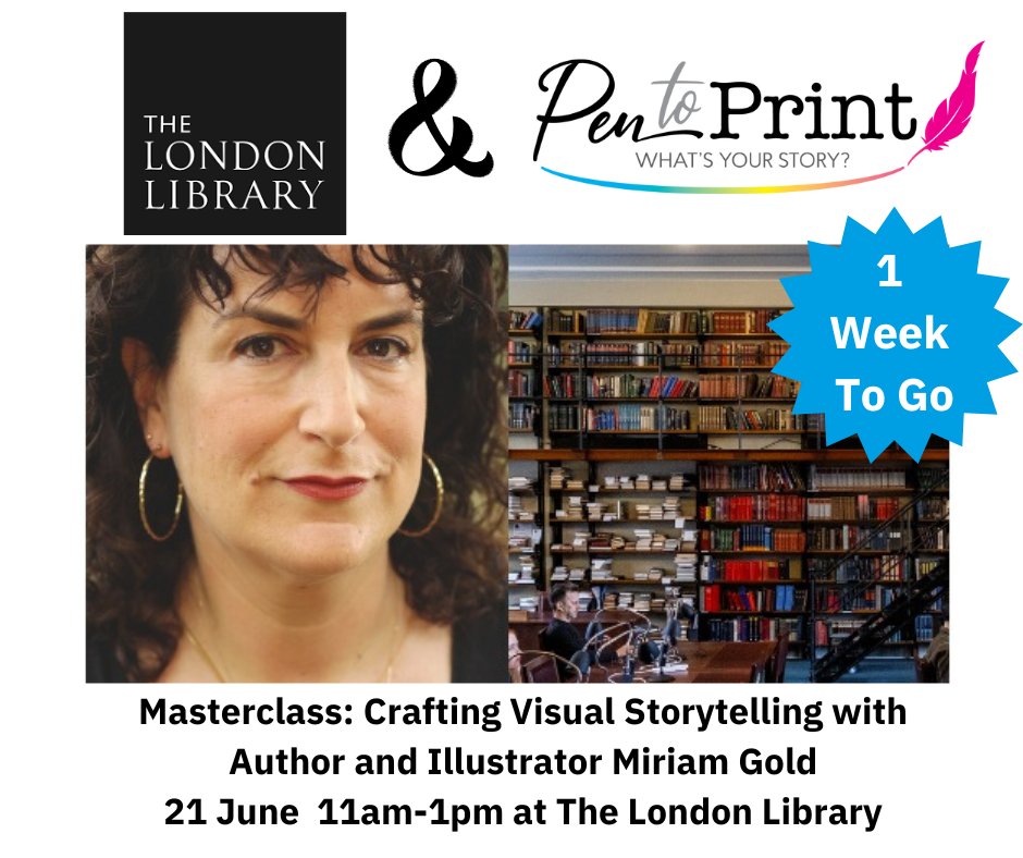 **1 Week To Go**

Masterclass: Crafting Visual Storytelling with Author and Illustrator Miriam Gold

When: 21 June, 11am-1pm
Where: The London Library
How Much: £2
Book Tickets: fareharbor.com/embeds/book/th…