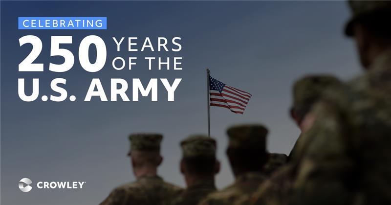 CrowleyMaritime's tweet image. For 250 years, the U.S. Army has stood as a pillar of strength and service. Today, we honor its legacy and the heroes who have worn the uniform with pride. Happy birthday, U.S. Army! #Army250