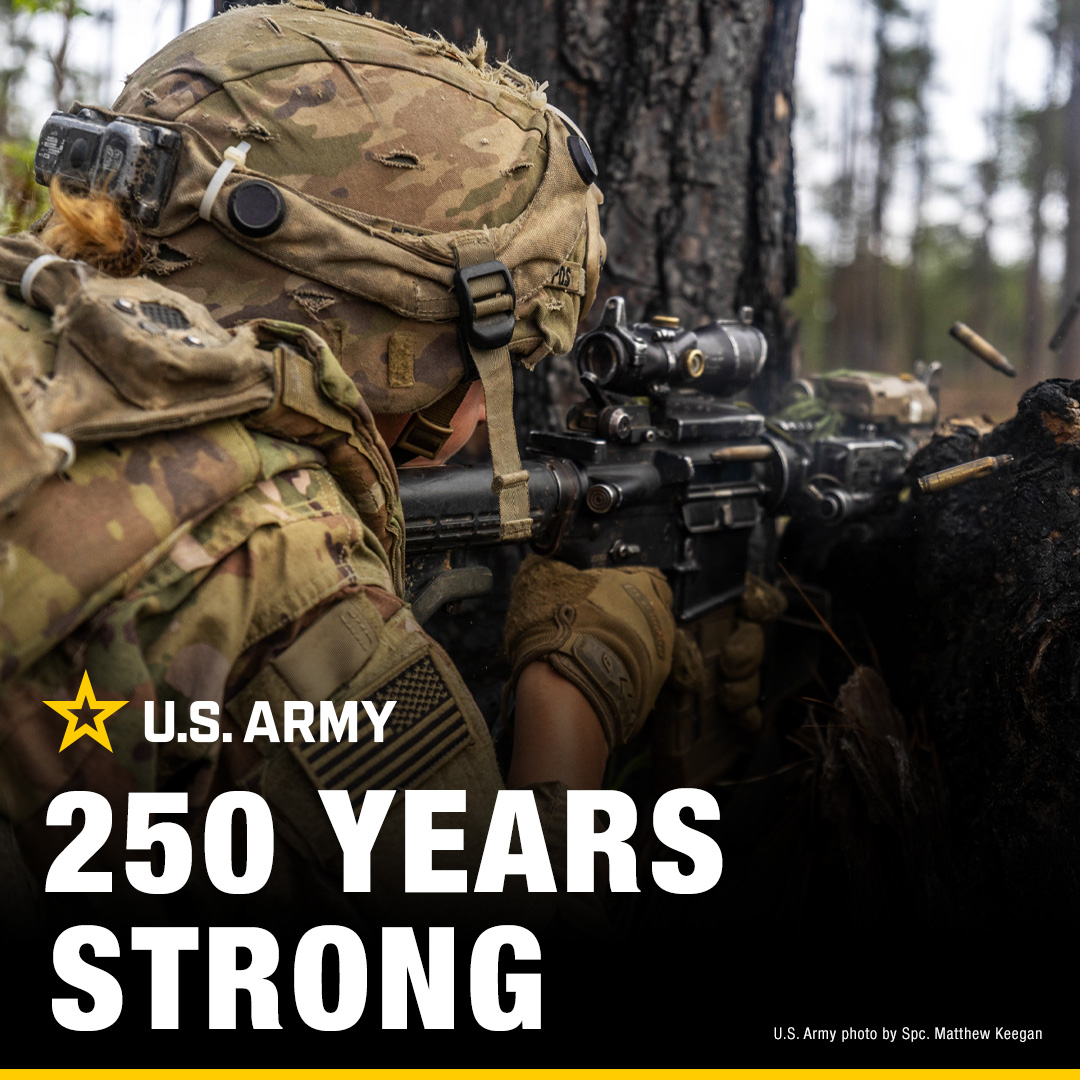 250 years of grit, discipline, and unmatched resolve. From the first shots of independence to today’s global missions, the U.S. Army has stood ready. Strong then. Strong now. Strong always.

<a href="/USArmy/">U.S. Army</a>