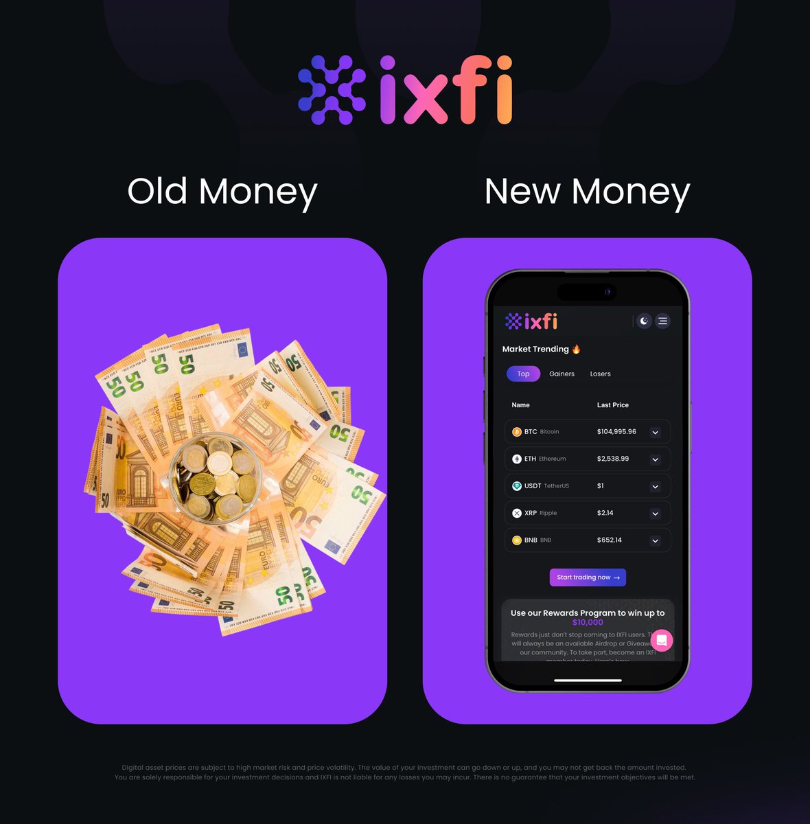 Old money is slow, heavy, and stuck in one place.

New money is digital, global, and always one step ahead.