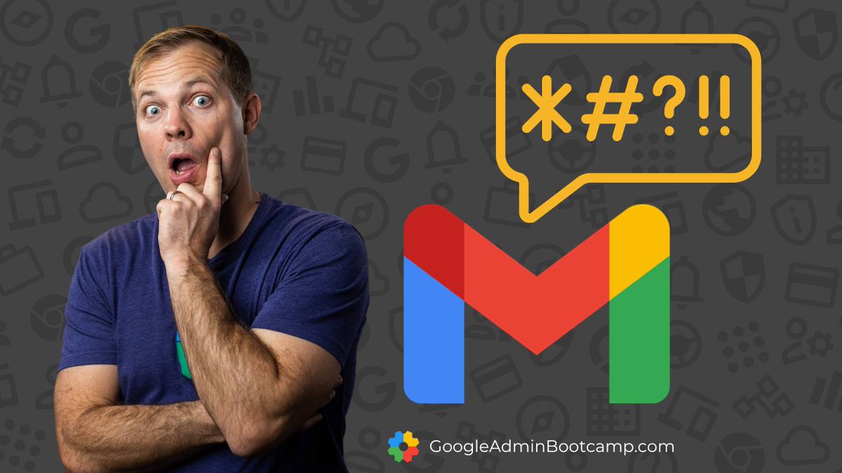 jrsowash's tweet image. My latest video for IT admins: how to setup a &quot;dirty word&quot; list for Gmail: youtube.com/watch?v=9N4zQR…

I&apos;m sharing all of my #GoogleAdmin videos on my &quot;Google Admin bootcamp&quot; channel.

#GoogleEDU #adminConsole #k12sysadmin