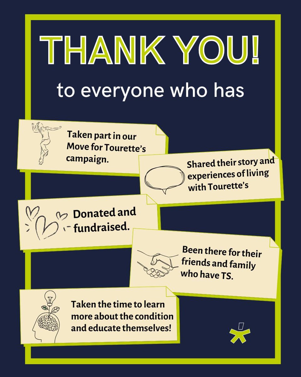 We’ve seen some amazing things this month. Thank you to everyone who’s moved, shared, donated, supported, or learned more about TS 💚

Awareness Month may be ending, but we’re here all year. Because Tourette’s doesn’t stop, and neither do we.