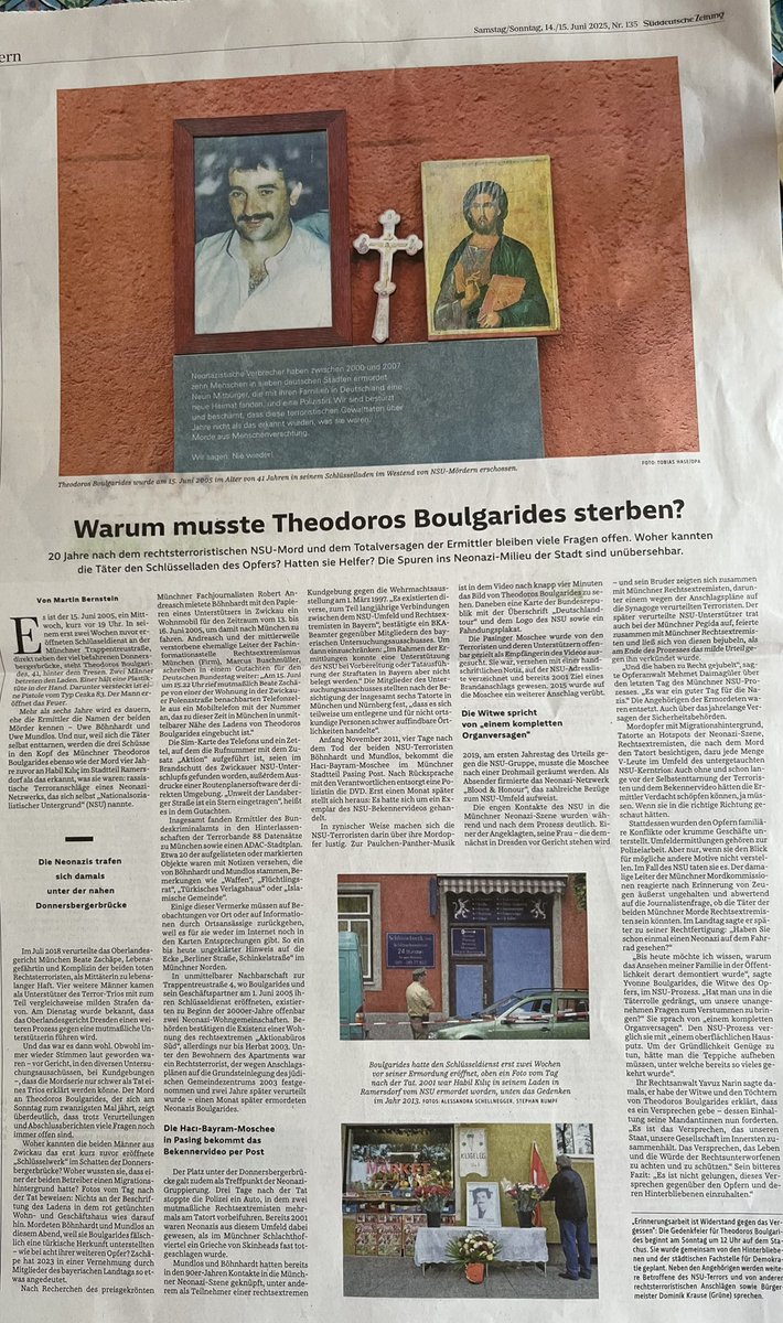 P.Ruhenstroth-Bauer-Threats/Bluesky: PRuhenstrothB (@pruhenstrothb) on Twitter photo #Lesetipp <a href="/martinbernstei3/">M. Bernstein</a> in der <a href="/SZ/">Süddeutsche Zeitung</a> : Warum musste Theodoros Boulgarides sterben? Vor 20 Jahren vom #NSU ermordet und viele Fragen offen: vieles deutet darauf hin, dass #NSU-Mittäter in München unterstützt haben. Gedenkfeier:So,15.6. um 12h #Stachus #Lesetipp <a href="/martinbernstei3/">M. Bernstein</a> in der <a href="/SZ/">Süddeutsche Zeitung</a> : Warum musste Theodoros Boulgarides sterben? Vor 20 Jahren vom #NSU ermordet und viele Fragen offen: vieles deutet darauf hin, dass #NSU-Mittäter in München unterstützt haben. Gedenkfeier:So,15.6. um 12h #Stachus