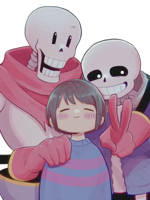 フリクスと骨兄弟 #Undertale #UndertaleFanart