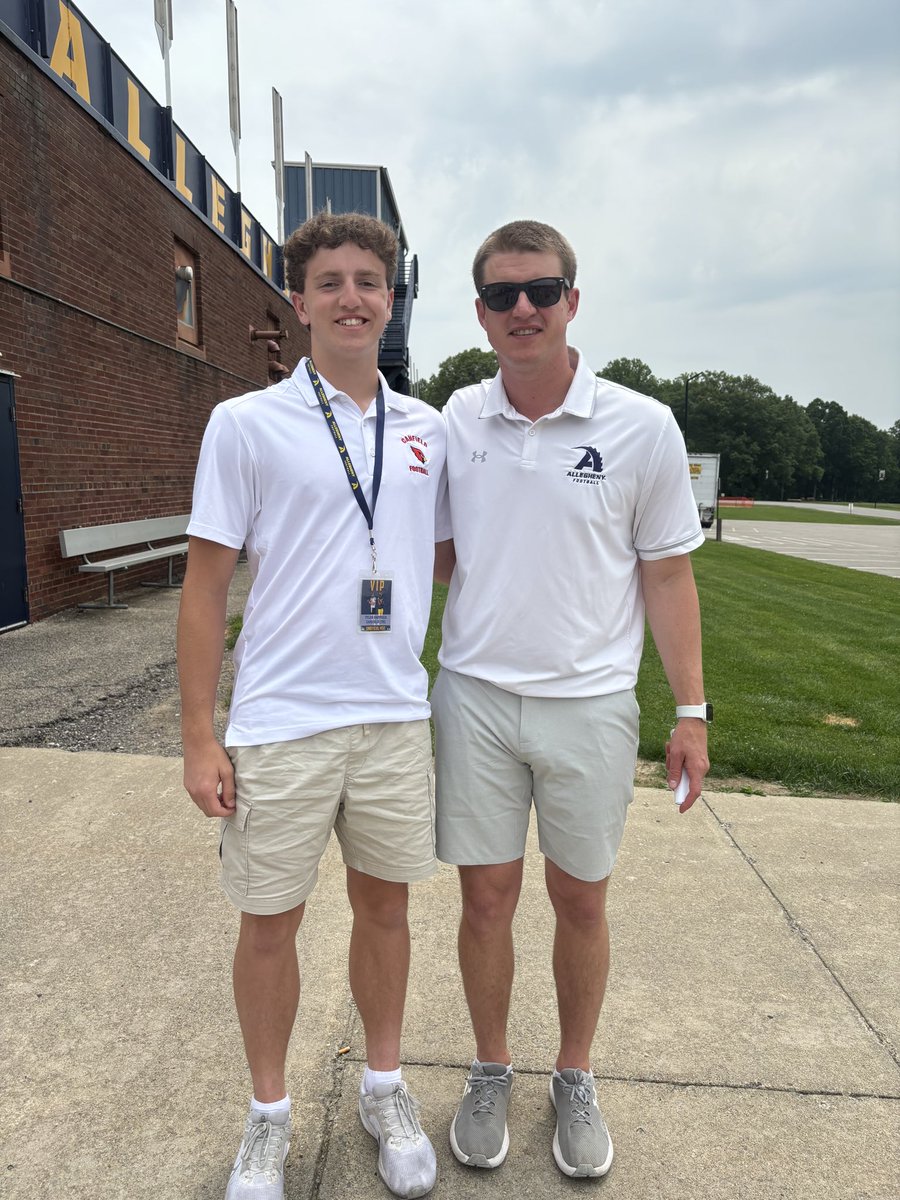 tylerrappach's tweet image. I had a great visit yesterday at Allegheny College. The future of @AlleghenyFB is bright under @Coach_Layer. I was very impressed with the presentations and loved the campus. I can’t wait to come back! @CoachHanhold @CoachMCochran @CoachDenstorff @Mark__Porter @CANFIELDFOOTBAL
