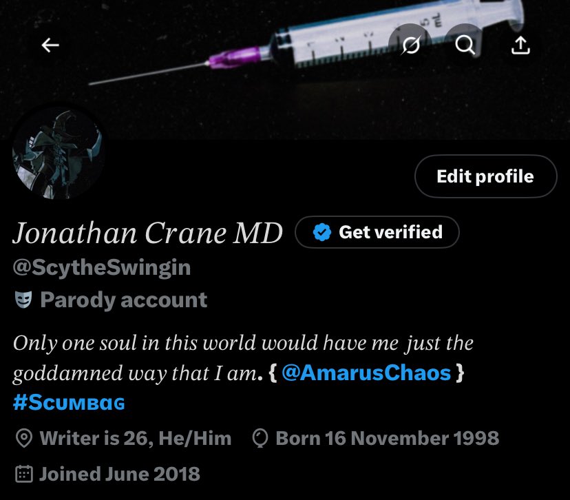 π½ππππ‘π©ππ πΆππππ ππ· (@scytheswingin) on Twitter photo // Your honour they make each other worse
{ <a href="/AmarusChaos/">α΄. Ι΄ Κ Ι’ α΄ α΄</a> }
We allowed them the matching bios // Your honour they make each other worse
{ <a href="/AmarusChaos/">α΄. Ι΄ Κ Ι’ α΄ α΄</a> }
We allowed them the matching bios