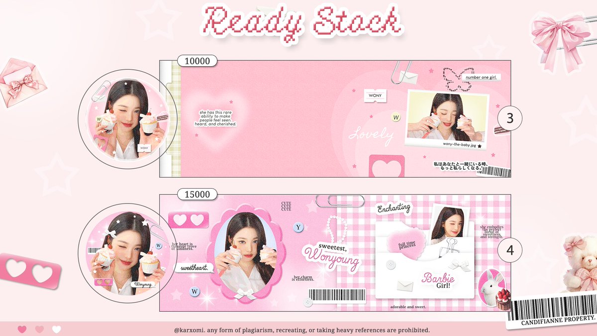 karxomi's tweet photo. help repost ˖ ࣪ 🎡 ⁦

hai ada layout ready stock wonyoung yang bisa kamu jemput ˖⁠♡ pricinya ada di pict dan free retext yaaaa — met jajank ♡ .. 

#zonaba #zonauang https://t.co/25PPGxBVDe