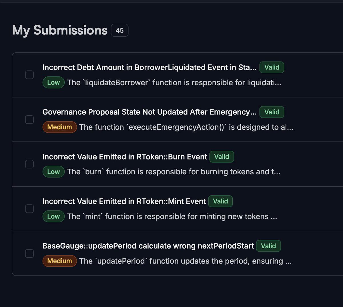 joshade (@josh_my_man) on Twitter photo The report for <a href="/CodeHawks/">Cyfrin CodeHawks</a> RAAC is out. I found 8 high, 11 medium, 12 low, and 1 unique vulnerability in the codebase. The report for <a href="/CodeHawks/">Cyfrin CodeHawks</a> RAAC is out. I found 8 high, 11 medium, 12 low, and 1 unique vulnerability in the codebase.