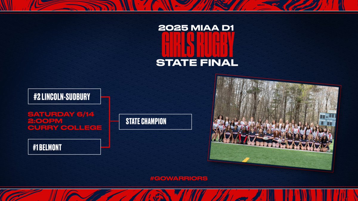 Good luck to #2 Girls Rugby as they take on #1 Belmont for the State Championship today!

2:00PM
Curry College

Tickets must be purchased on GoFan

gofan.co/app/school/MA1…