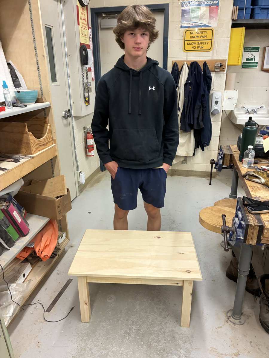 Even more of our <a href="/StPeterCSS/">St. Peter's C.S.S.</a> Grade 10 Construction students have been busy designing and building their own coffee and side tables. They look great! #woodworking