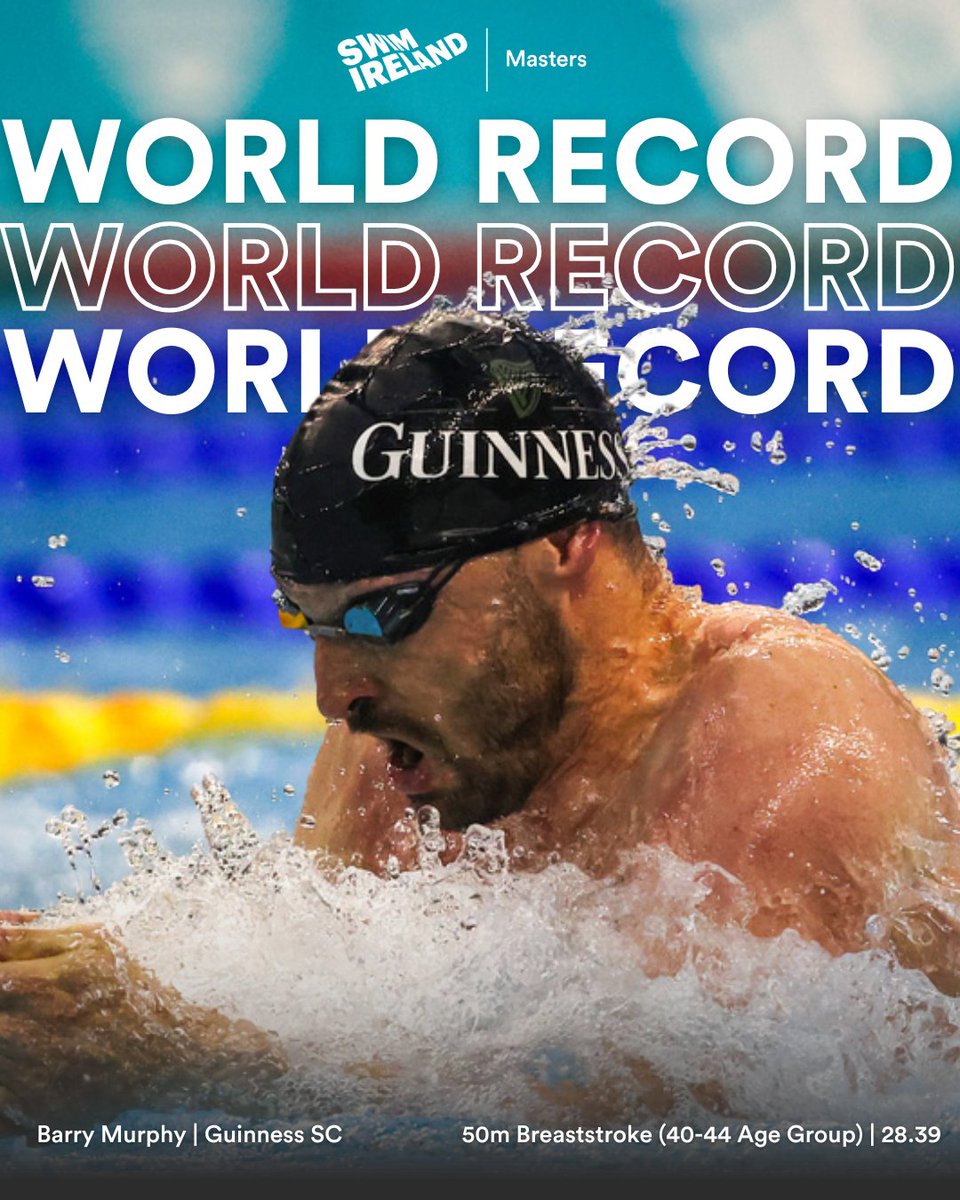 𝗪𝗢𝗥𝗟𝗗 𝗥𝗘𝗖𝗢𝗥𝗗!

Barry Murphy does it again!

The Irish Olympian has lowered his own World Masters Record (40-44 age group) in the 50m Breaststroke at the British Masters Championships.

The Guinness SC swimmer took .18 off the 28.57 he set in March touching in 28.39.