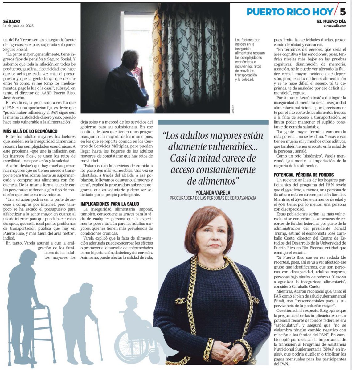 BD! Bien preocupante en la vida de los pueblos. La brecha de la pobreza sigue ampliándose, falta de acceso a servicios médicos y ahora la falta de recursos para comer bien y saludable. PR tiene los recursos para que esto no pase. Hay que repensar el pais!@AARPPuertoRico